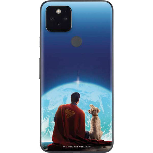 Superman 2025 Superman & Krypto watch the Earth Google Pixel 5 Skin